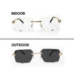 JN Glasses Frameless Transition Gray 5001