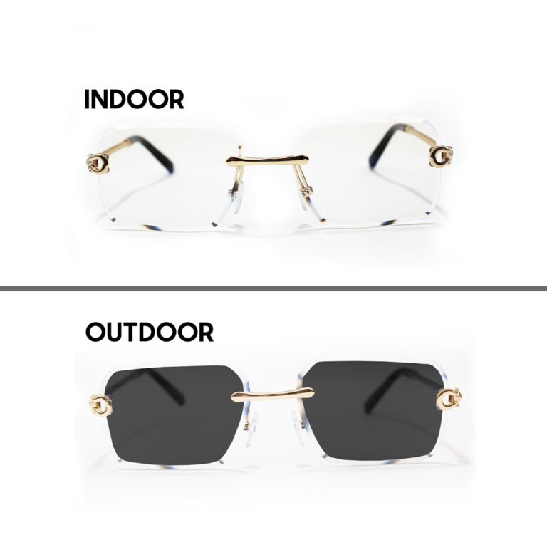 JN Glasses Frameless Transition Gray 5001