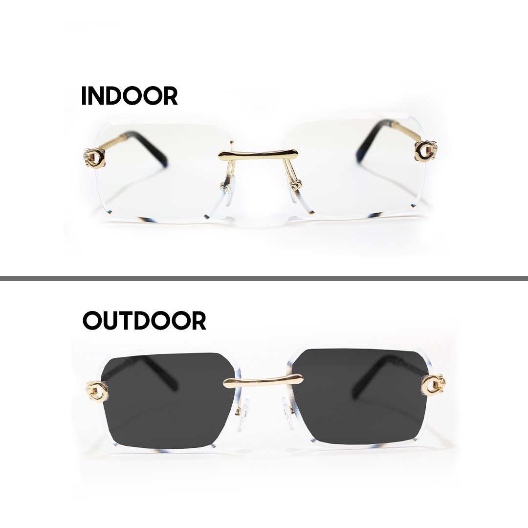 1.4 JN Glasses Frameless Transition Gray 5001