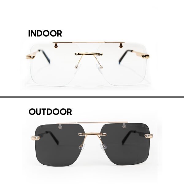 JN Glasses Frameless Transition Gray 5002