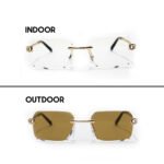 JN Glasses Frameless Transition Brown 5001