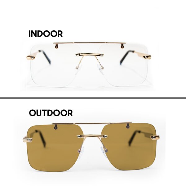 JN Glasses Frameless Transition Brown 5002