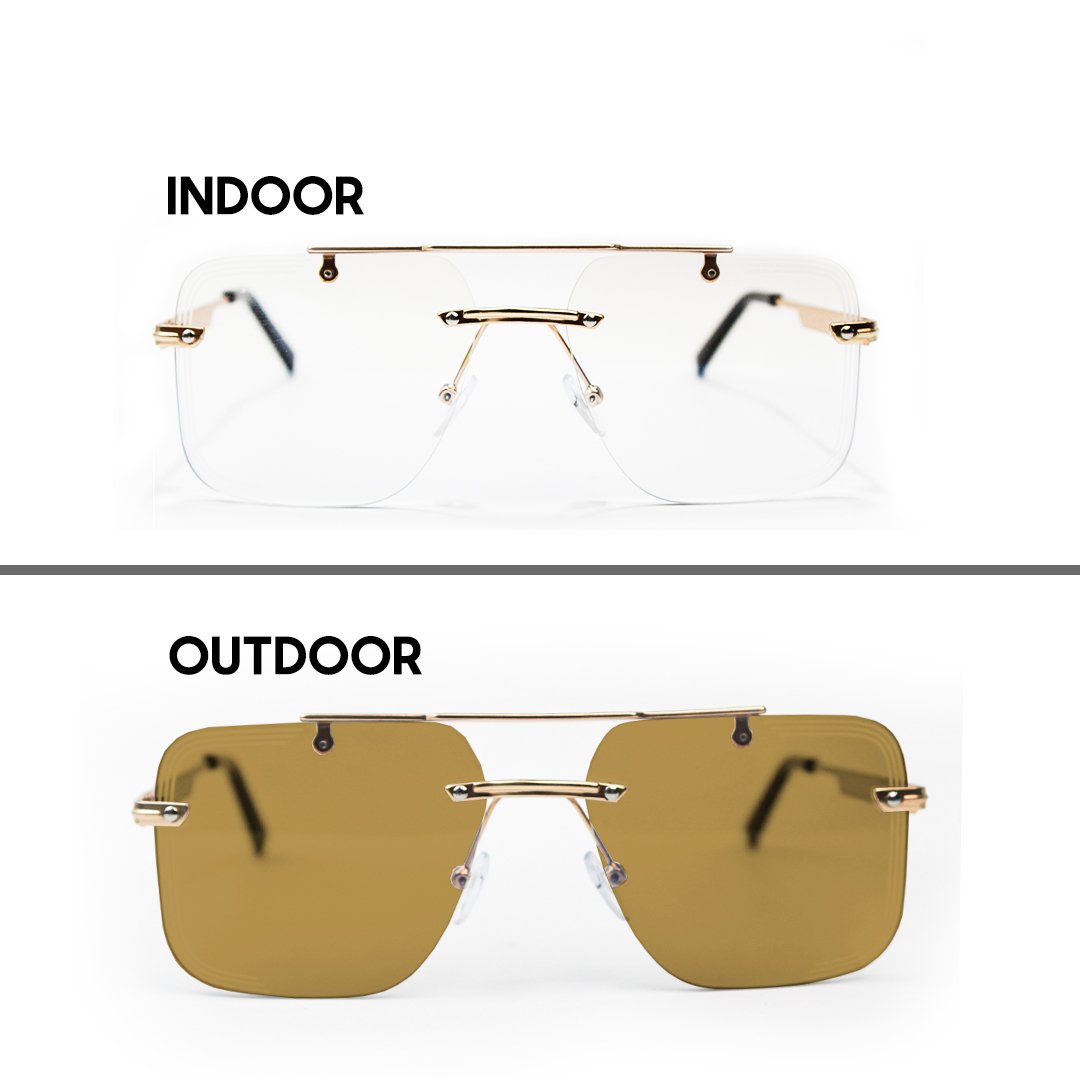 1.6 JN Glasses Frameless Transition Brown 5002