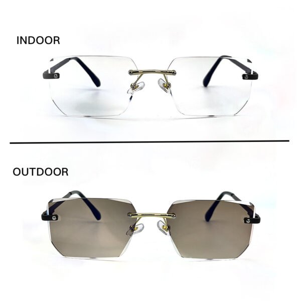 JN Glasses Frameless Transition Brown 2561