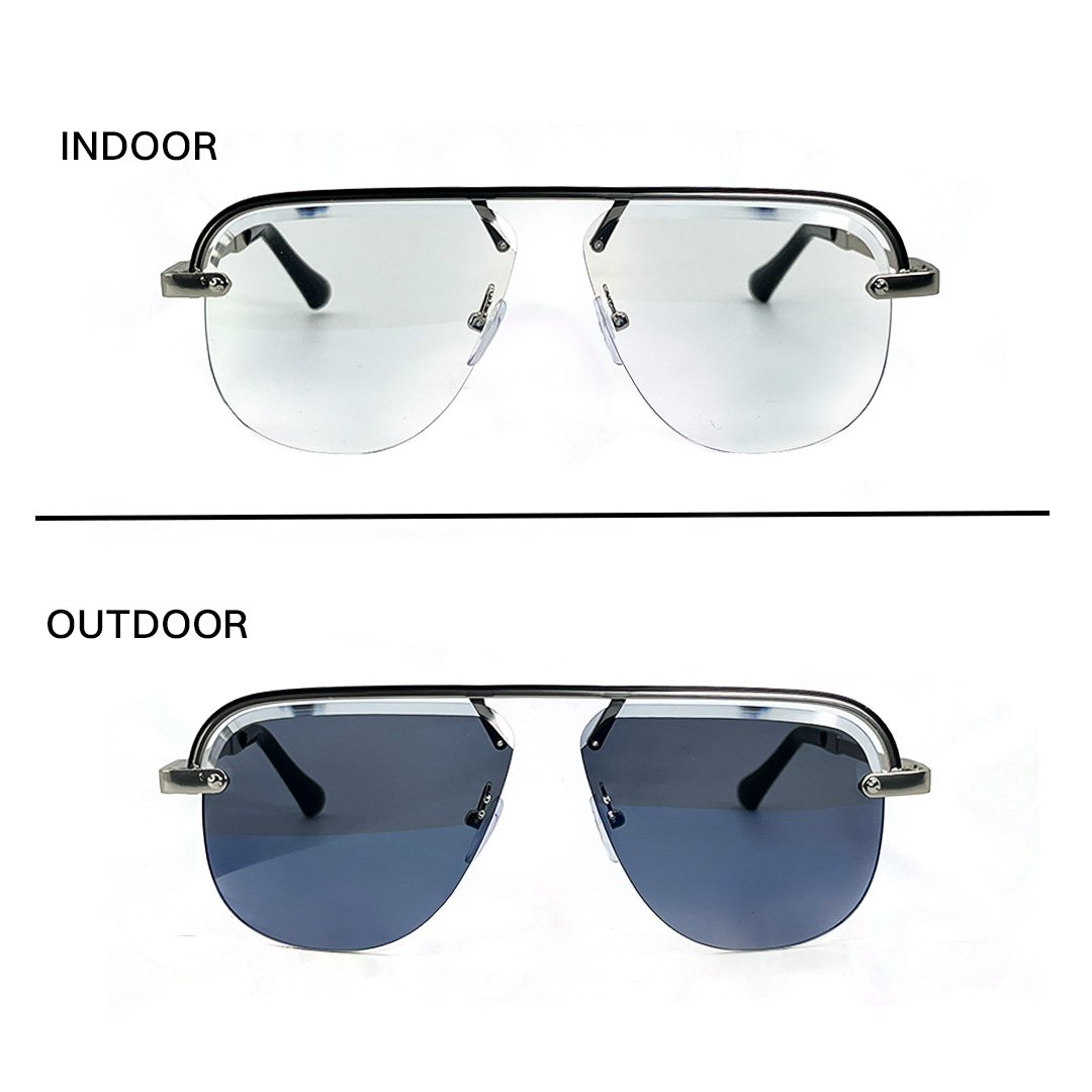 8 JN Glasses Frameless Transition Gray 5006