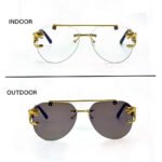 JN Glasses Frameless Transition Brown S009