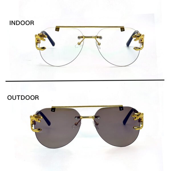 JN Glasses Frameless Transition Brown S009