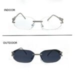JN Glasses Frameless Transition Gray 5202