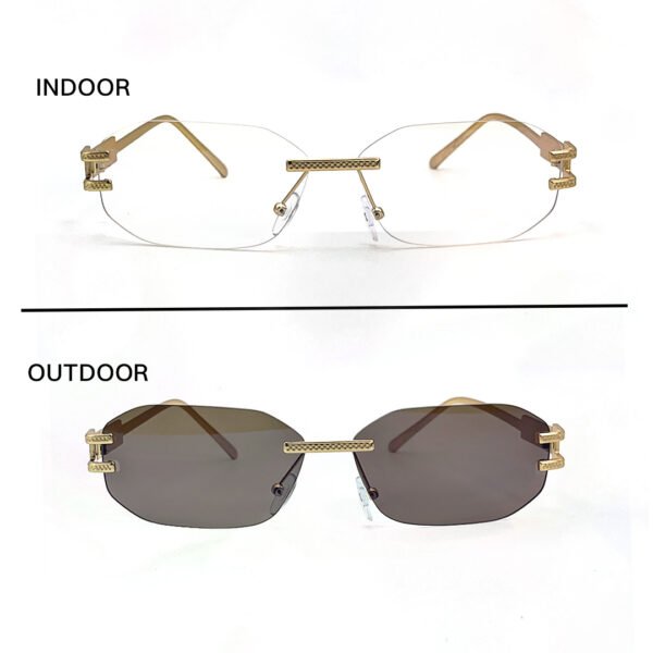 JN Glasses Frameless Transition Brown 5202