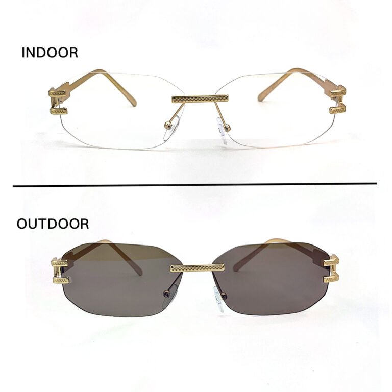 JN Glasses Frameless Transition Brown 5202