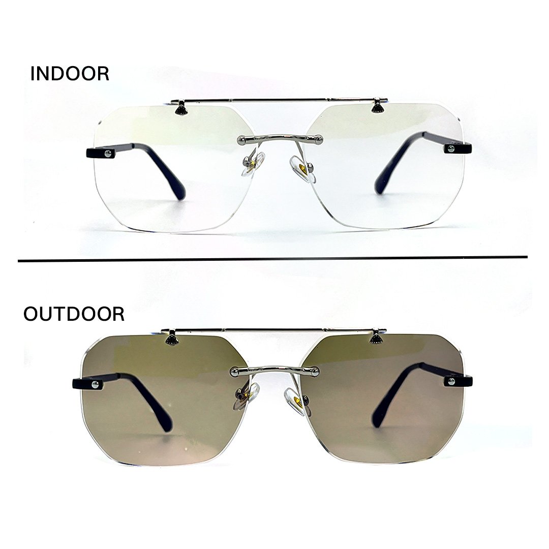8 JN Glasses Frameless Transition Brown 2566