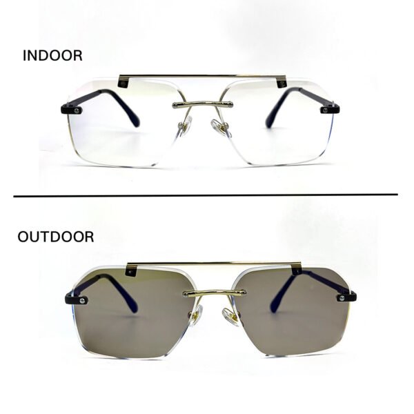 JN Glasses Frameless Transition Brown 2568