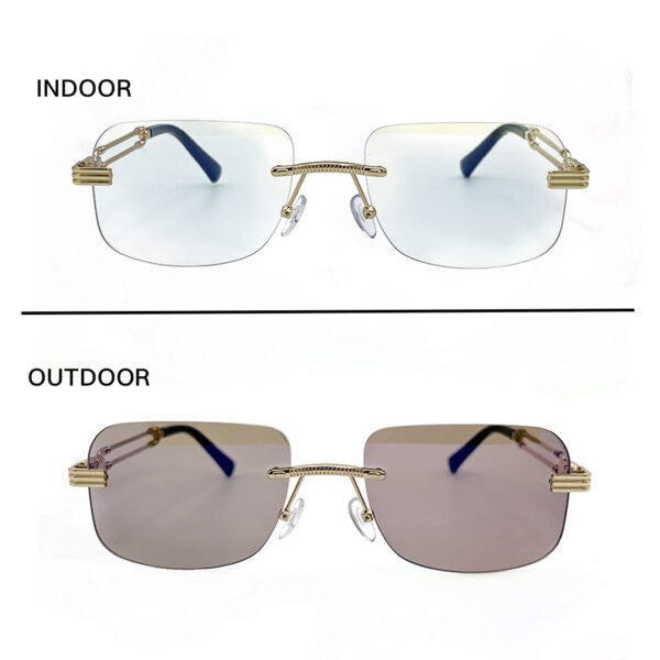 JN Glasses Frameless Transition Brown 5004